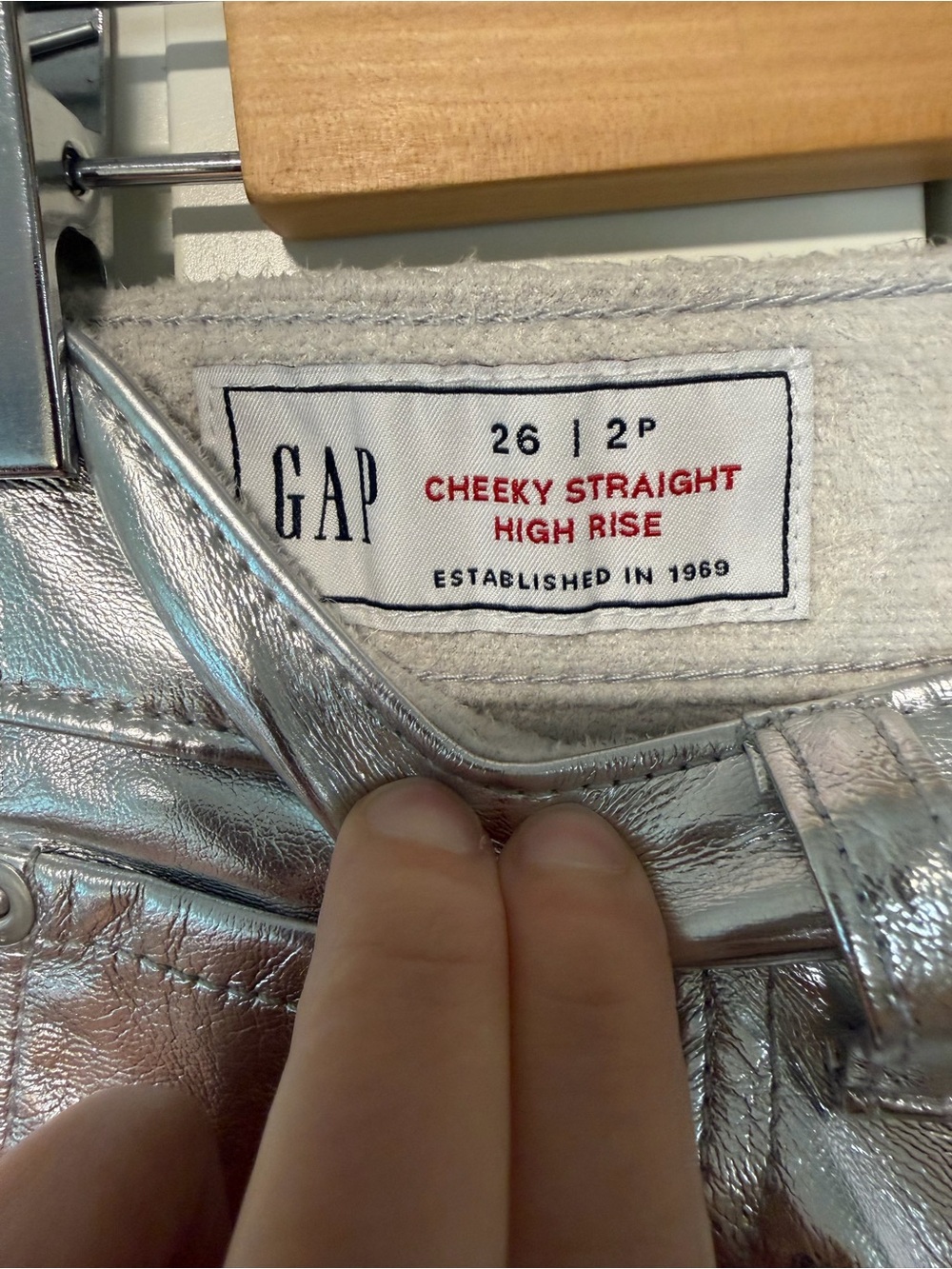 Gap Metallic Silver Straight-Leg Pants *Concert* pants! - Picture 4 of 11